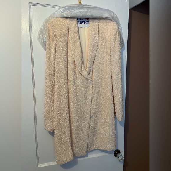 & Other Stories Cream Sequin Double Breasted Blazer Dress Size 8 - Picture 6 of 8